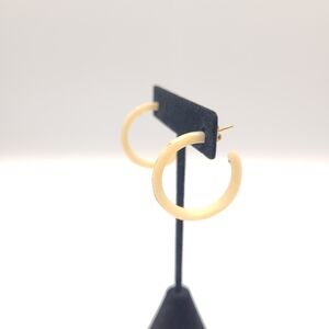 Beige Resin Hoop Earrings Gold Wire Minimalist Statement Earrings